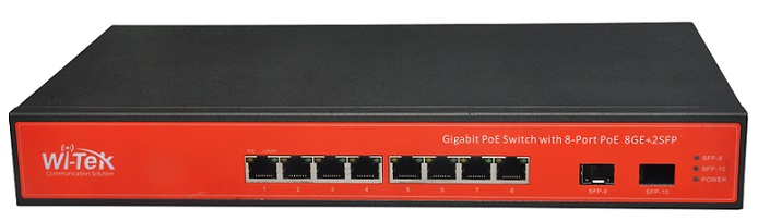 8GE+2SFP port Full Gigabit PoE Switch WITEK WI-MS310GF
