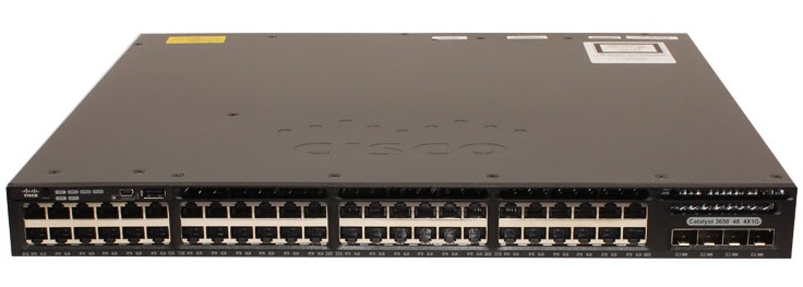 48-Port 10/100/1000Mbps + 4 x Gigabit SFP LAN Base Switch Cisco WS-C3650-48TS-L