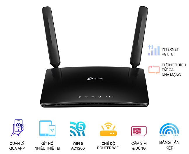 AC1200 Wireless Dual Band 4G LTE Router TP-LINK Archer MR400