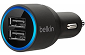 Đầu sạc-Cáp sạc BELKIN | Đầu sạc dùng trên ôtô 2 cổng USB Belkin F8J109btBLK