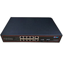 8P PoE 1G + 2 RJ45 Uplink 1G + 2 SFP 1.25G Switch HDTEC