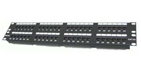 Patch panel 48 port Dintek, CAT.5e, 19 inch (1402-03020)