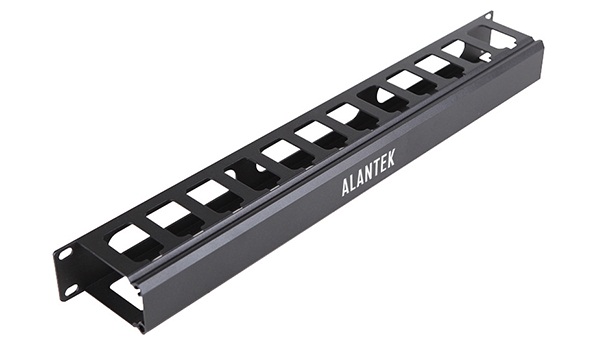 1U Aluminum Cable Management Panel Alantek (302-201ACM-1UBL)