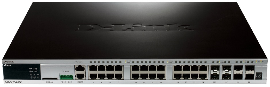 52-Port Layer 3 Stackable Managed Gigabit Switch D-Link DGS-3620-28PC/ESI