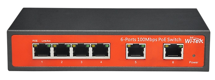 6 port 10/100Mbps PoE Switch WITEK WI-PS106