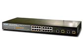 Thiết bị mạng PLANET | 16-port 10/100Mbps + 2 Gigabit TP/SFP PoE Switch PLANET FGSW-1828PS