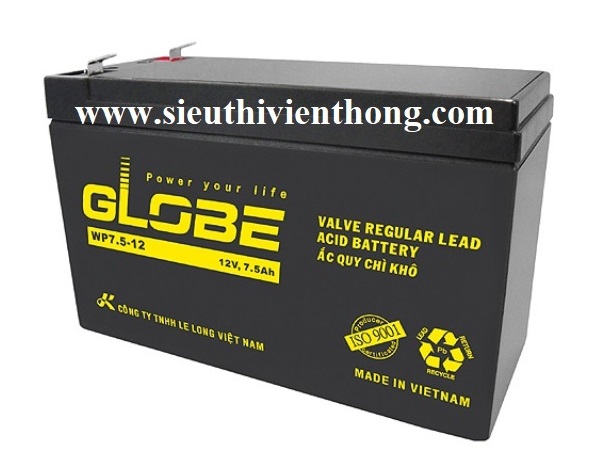 Ắc quy 12V-7.5AH GLOBE WP7.5-12