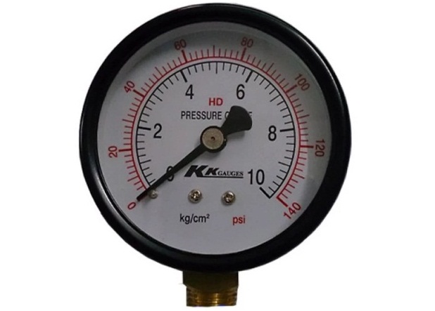 Đồng hồ khô áp suất 0-10 kg/cm2/psi - 100mm KK Gauges