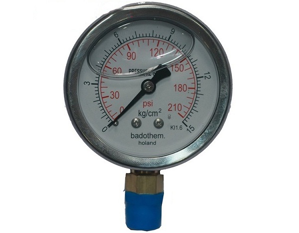 Đồng hồ áp suất 0-15 kg/cm2/psi - 100mm Badotherm