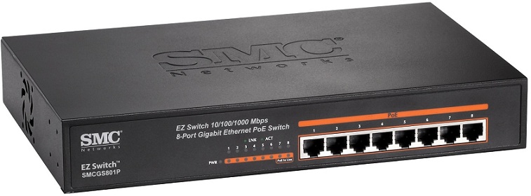 8-Port Gigabit EZ Switch PoE SMC SMCGS801P