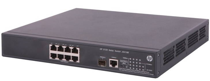 HP FlexNetwork 5120 8G PoE+ SI Switch JG310B