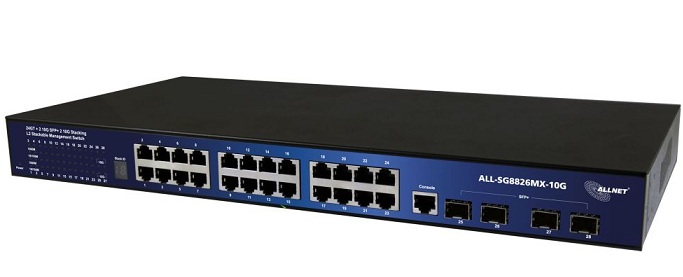 24-Port Gigabit + 2-port 10G SFP Managed Switch ALLNET ALL-SG8826MX10G