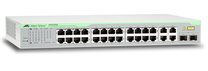 24-port 10/100TX + 2 10/100/1000T + 2 SFP/1000T Switch ALLIED TELESIS AT-FS750/28