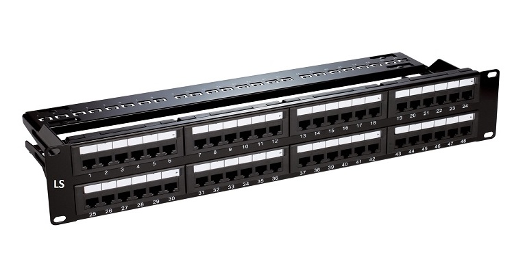 Empty Patch Panel 48-Port with wire management Metal type for Shielded (LS-PP-48P-E-WM)