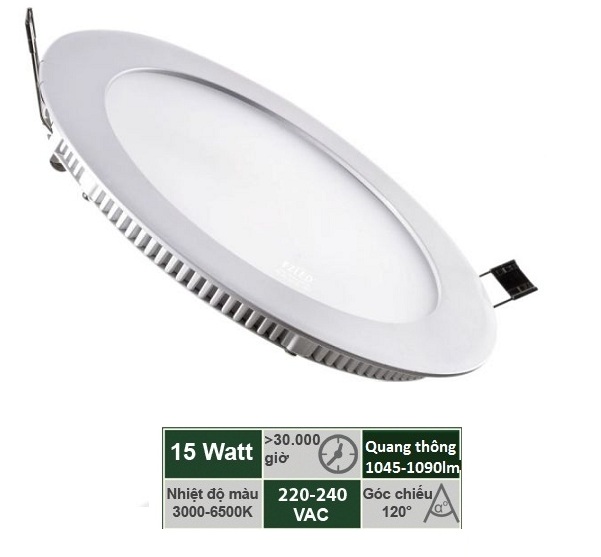 Đèn LED gắn trần dạng tấm 15W VinaLED PL-AS15/PL-AW15