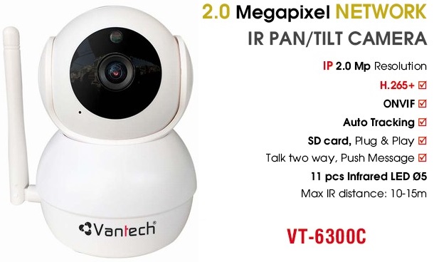 Camera không dây 2.0 Megapixels VANTECH VT-6300C