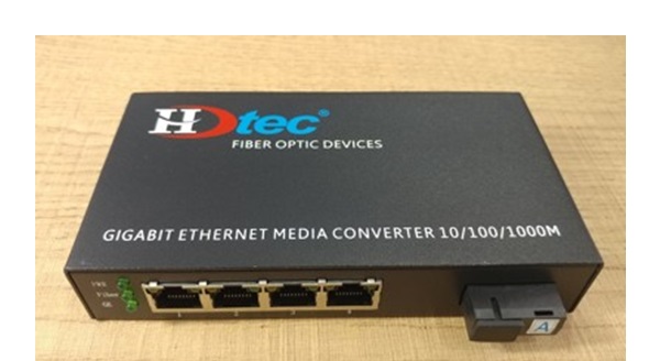 Converter Quang HDTEC Converter Quang 4 cổng RJ45 1G