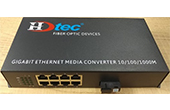 HDTEC Ethernet Converter 2 core quang 1 cổng RJ45 100M