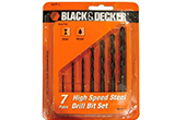 Máy công cụ BLACK & DECKER | Hộp mũi khoan kim loại 7 chi tiết Black & Decker 15077G