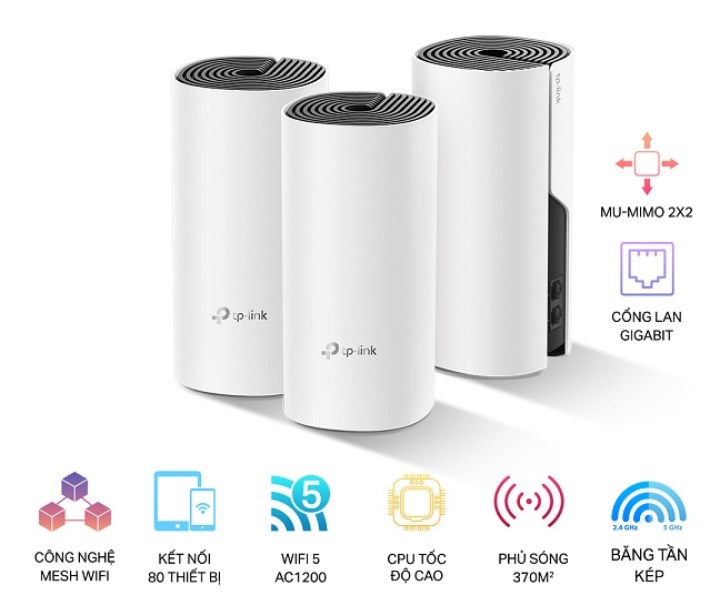 AC1200 Whole-Home Mesh Wi-Fi TP-LINK Deco M4 (3-Pack)