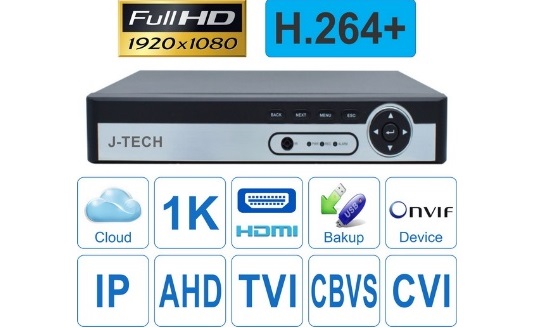 Đầu ghi hình camera AHD/TVI/CBVS/IP 4 kênh J-TECH UHY6104