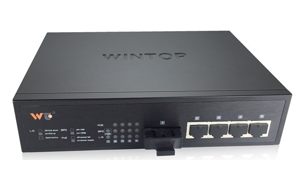 4-Port 10/100Base-T(X) + 1-Port 100Base-F(X) Switch WINTOP YT-DS205-1F4T