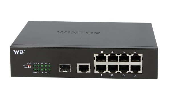 8-Port 10/100/1000Base-T(X) + 1-Port 1000Base-F(X) Switch WINTOP YT-DS209-1GF8GT