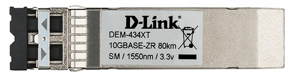 10GBASE-ZR (Duplex LC) Single-mode SFP+ Transceiver D-Link DEM-434XT