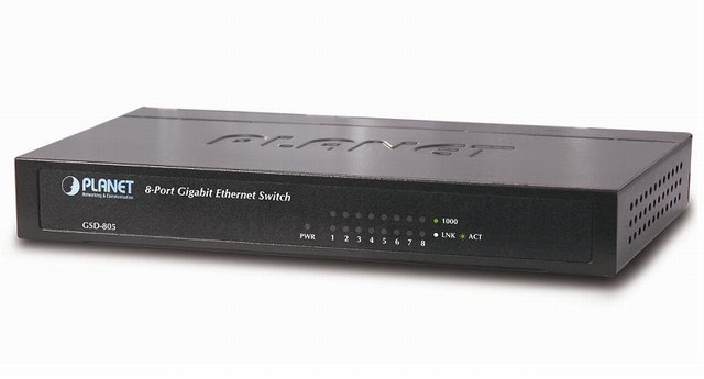 8-Port 10/100/1000Mbps Switch PLANET GSD-805