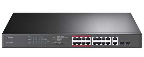 16-Port 10/100Mbps + 2-Port Gigabit Unmanaged PoE Switch TP-LINK TL-SL1218MP