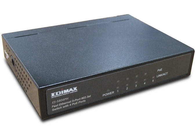 5-Port 10/100Mbps with 4 PoE+ Ports Switch EDIMAX ES-5804PH