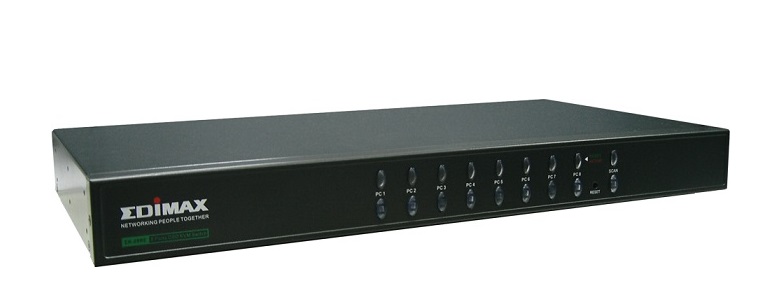 8-Ports Rack-mount PS/2 KVM Switch EDIMAX EK-08RE