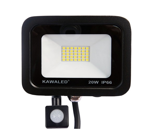 Đèn pha LED cảm ứng hồng ngoại 20W KAWALED FLHS-20W-T/V
