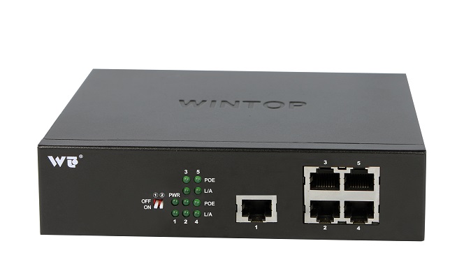 4-port 10/100Base-T(X)+1-port 10/100/1000Base-T(X) Switch WINTOP YT-DS105-1GT4T