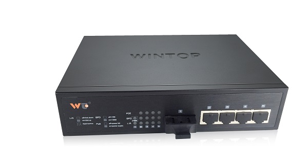 4-port 10/100Base-T(X)+1-port 100Base-F(X) PoE Switch WINTOP YT-DS105-1F4T-AF