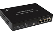 Switch WINTOP | 4-port 10/100Base-T(X)+1-port 1000Base-F(X) PoE Switch WINTOP YT-DS105-1GF4T-AF