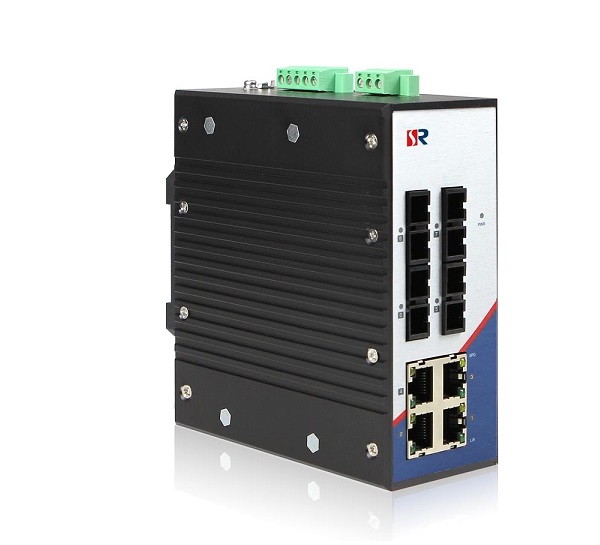 4-port 10/100Baes-T(X)+4-port 100Base-FX Industrial DIN-Rail Switch WINTOP YT-RS208-4F4T
