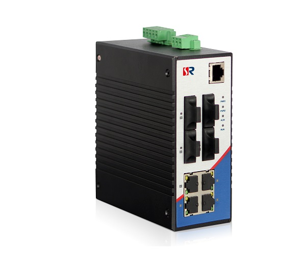4-ports 10/100Baes-T(X)+4-ports 100Base-FX Industrial DIN-Rail Switch WINTOP YT-RS608-4F4T