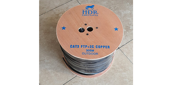 Cáp mạng HDPRO Outdoor 2 đôi kèm nguồn 305 mét CAT3 FTP + 2C COPPER