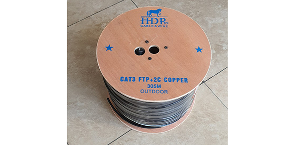 Cáp mạng HDPRO Outdoor 2 đôi kèm nguồn 305 mét CAT3 FTP + 2C COPPER 