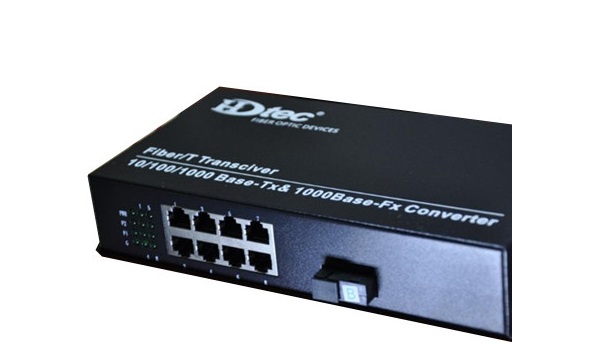 8-port 1G + 1-port Uplink 1G Switch PoE quang HDTEC