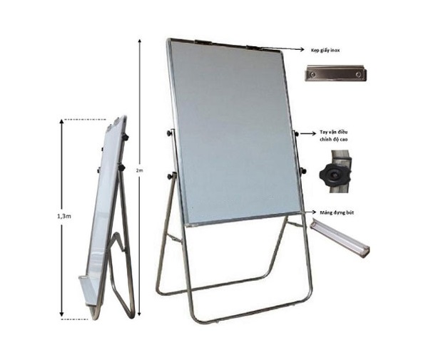 Bảng Flipchart từ tính chân sắt BAVICO kích thước 120x180cm