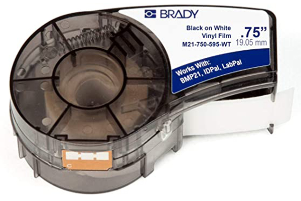 Nhãn Vinyl 19.05mm (màu trắng) dùng cho máy in nhãn BRADY M21-750-595-WT
