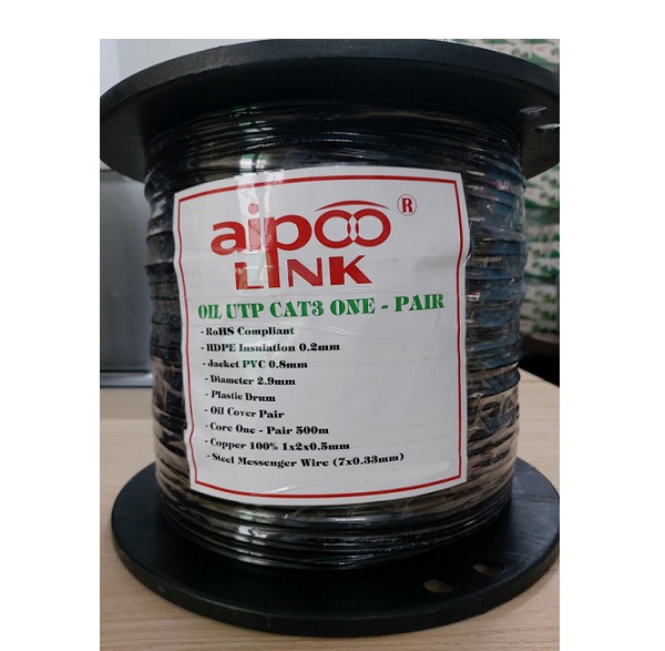 Cáp điện thoại Outdoor Aipoo Link Oil UTP CAT3 1-Pair