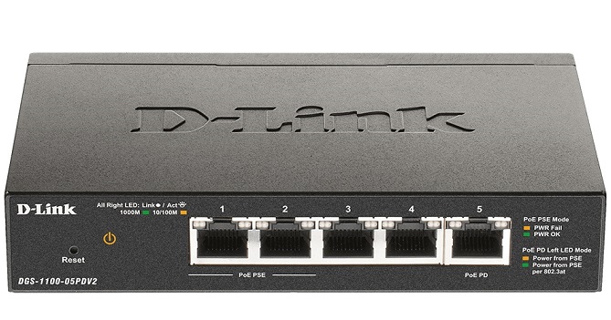 5-Port Gigabit PoE Smart Managed Switch D-Link DGS-1100-05PDV2