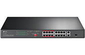 Thiết bị mạng TP-LINK | 16-Port PoE+ 10/100Mbps + 2-Port Gigabit Switch TP-LINK TL-SL1218P
