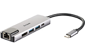 Thiết bị mạng D-Link | 5-in-1 USB-C Hub with HDMI/Ethernet and Power Delivery D-Link DUB-M520