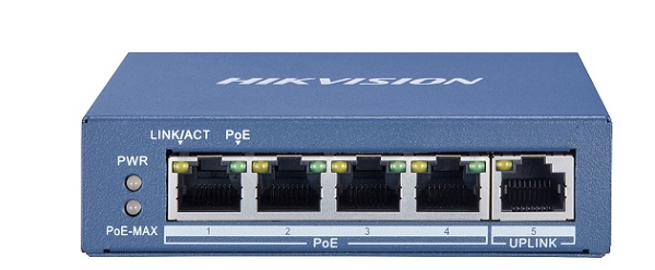 4-Port Gigabit Unmanaged PoE Switch HIKVISION DS-3E0505P-E/M