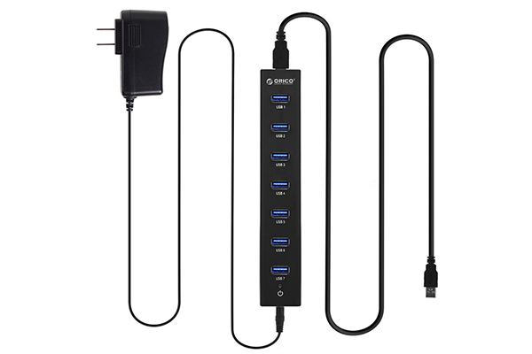 Bộ chia USB HUB 7 cổng ORICO H7013-U3-AD-BK