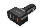 Pin sạc dự phòng ORICO | Sạc USB trên xe ôtô 3 cổng tích hợp sạc nhanh Quick Changer 3.0 ORICO UCH-Q3
